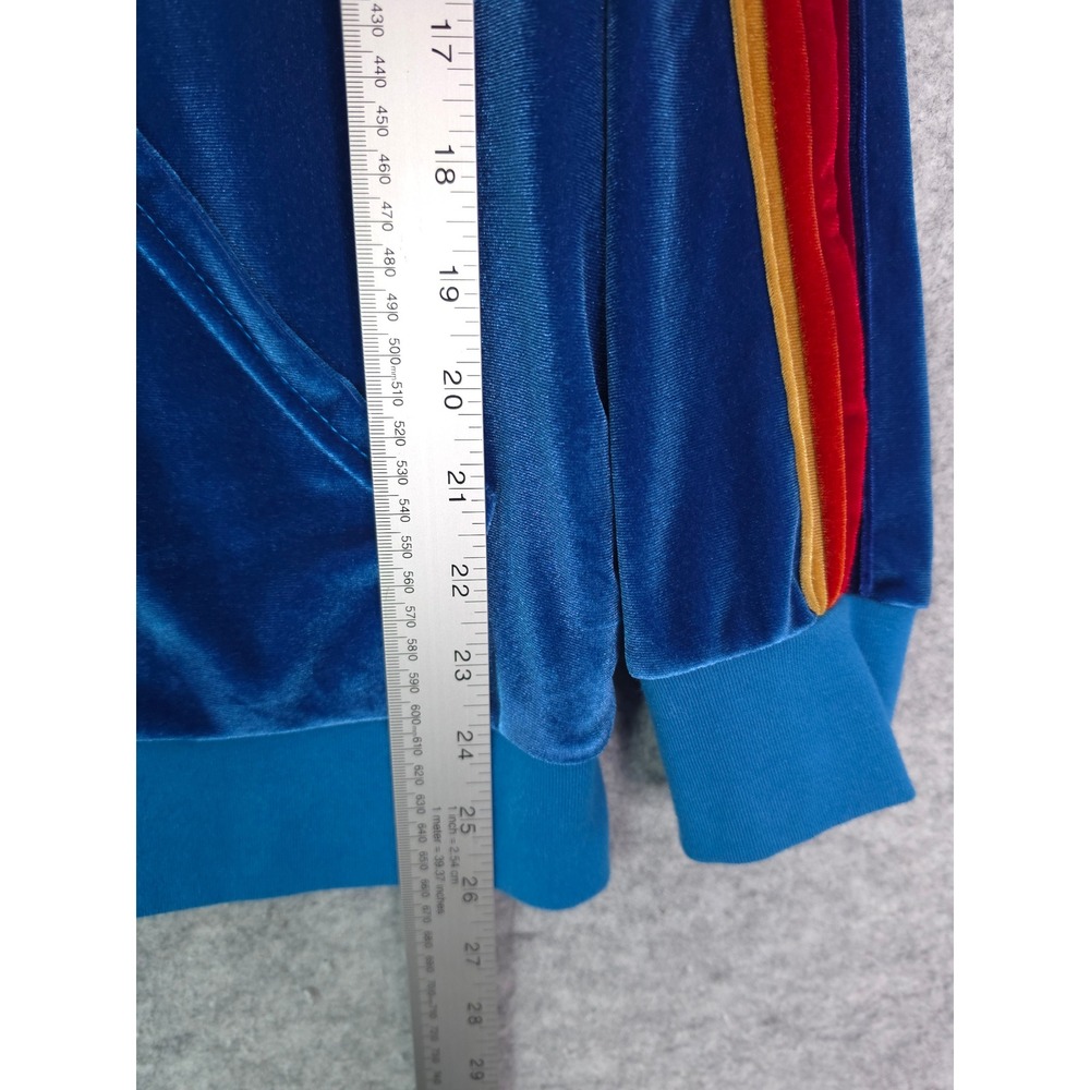 Aviator Nation Classic Velvet 5-Stripe Hoodie Women Large Vintage Blue Zip Up - Picture 7 of 7